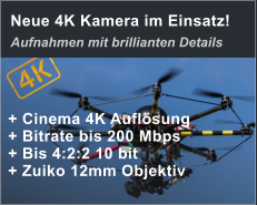 Neue 4K Kamera im Einsatz! Aufnahmen mit brillianten Details + Cinema 4K Auflösung + Bitrate bis 200 Mbps + Bis 4:2:2 10 bit + Zuiko 12mm Objektiv