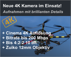 Neue 4K Kamera im Einsatz! Aufnahmen mit brillianten Details + Cinema 4K Auflösung + Bitrate bis 200 Mbps + Bis 4:2:2 10 bit + Zuiko 12mm Objektiv